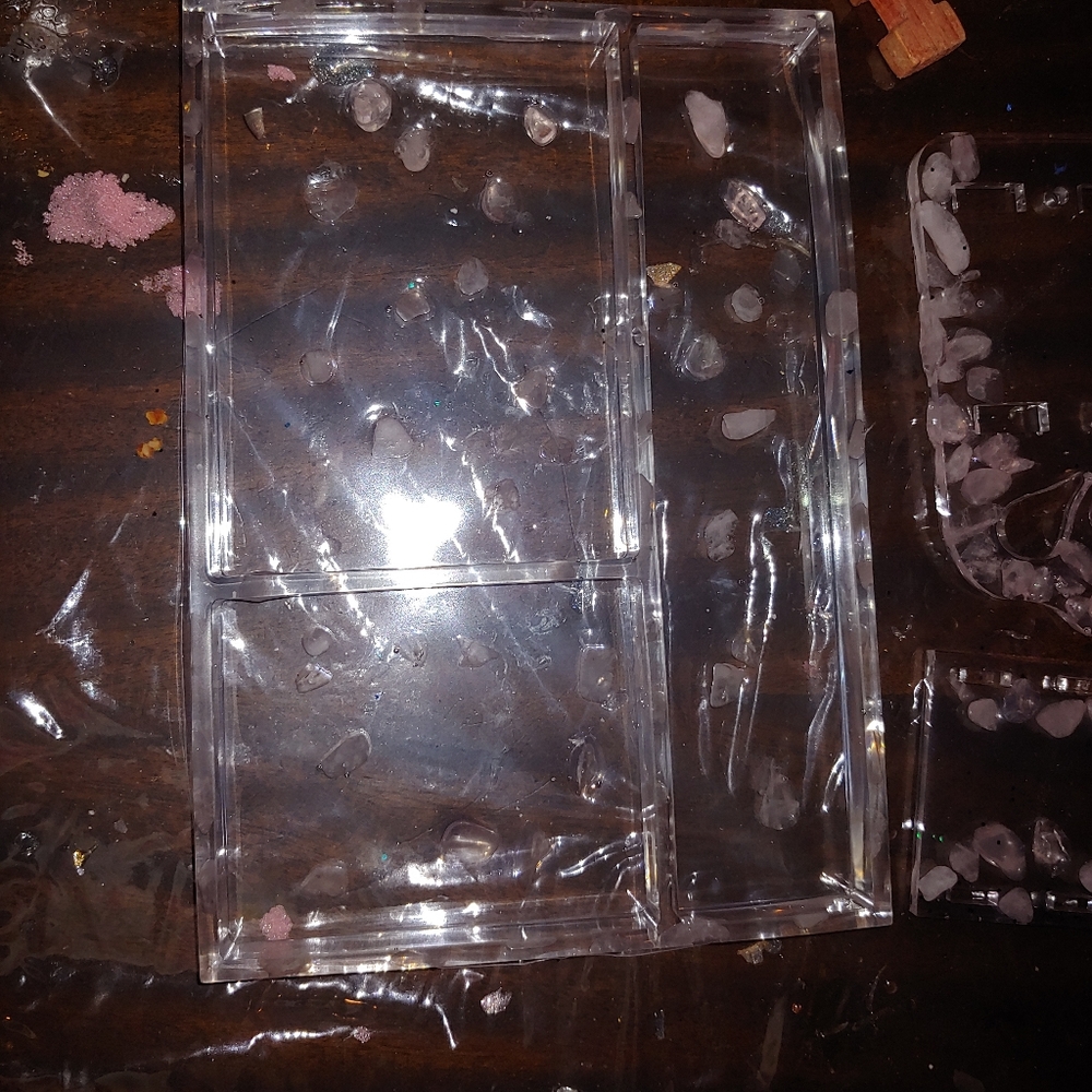 Crystal resin desk organizer.